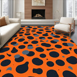 Midnight Velvet Shag Area with Abstract Animal Inspired Design(Orange) - ODIKA