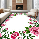 Botanical Garden Tapestry with Blooming Rose Vines(Pink)