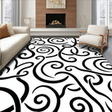 Abstract Brushstroke Artsy Swirl Wavy Expressive Decorative Accent(Black)