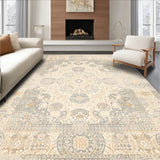 Boho Inspired Beige Area With Abstract Medallion Motif For Deck Patio(Beige)