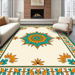 Sunburst Medallion Design with Radiant Floral Embellishments (Teal) - ODIKA