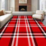 Christmas Tartan Inspired Floor Covering with Heritage Styling(Red)