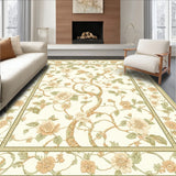 Elegant Floral Vines Area Graceful Beige Patterned Floor(Ivory)