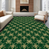 Festive Interlocking Motif with Ornate Snowflake Detailing(Green)