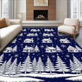 Magical Winter Wonderland Snowy Village Decorative Accent(Blue)