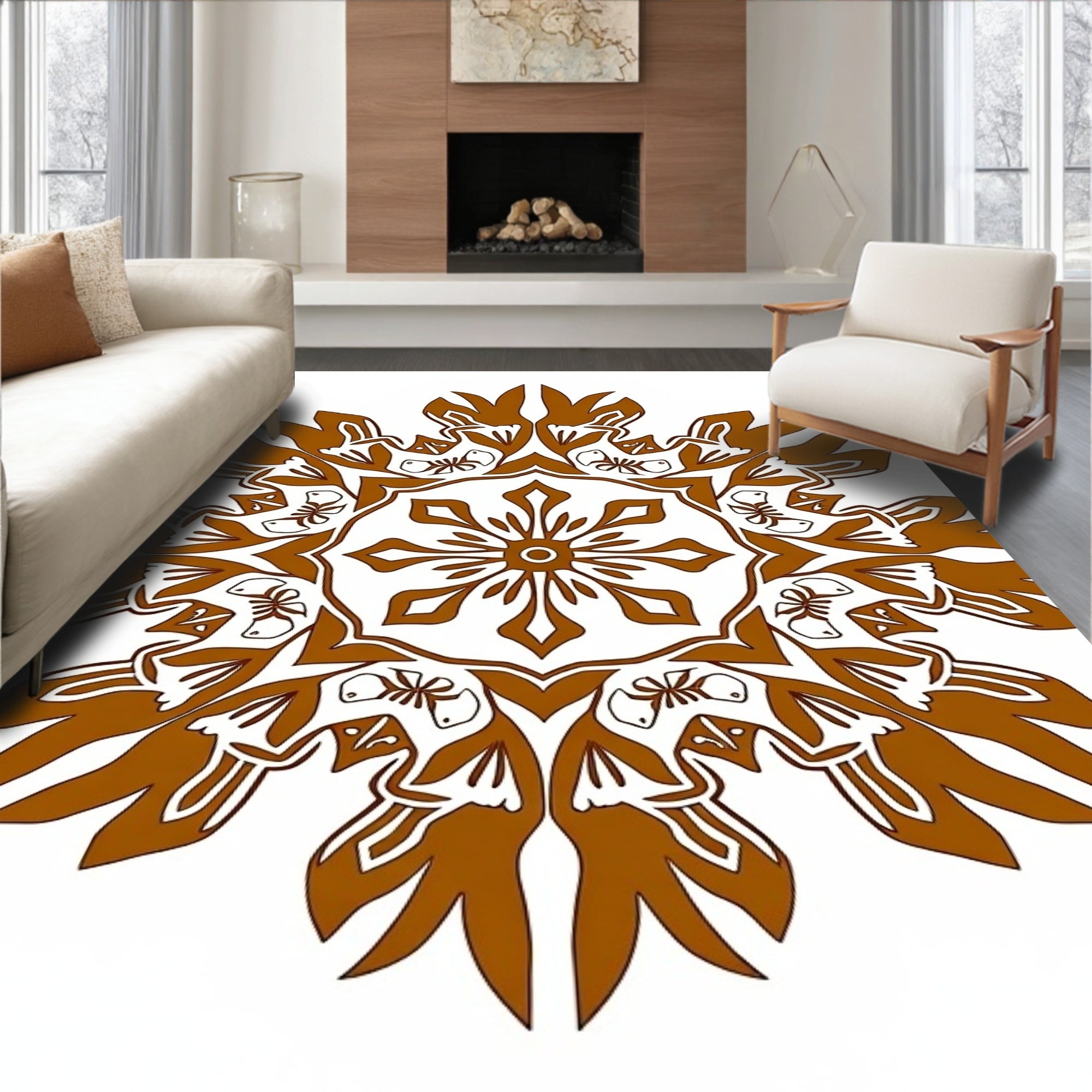 Sunburst Design with Symmetrical Petal (Brown) - ODIKA
