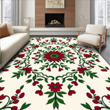 Skye Heirloom Floral Medallion Transitional Distressed Accent (Red)