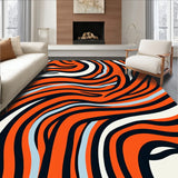 Abstract Wavy Stripes Contemporary Artistic Flowing Design(Orange)