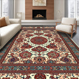 Ultra Soft Area Rug, Non Slip, Stain Resistant, Washable Area Rugs for Living Room, Bedroom, Farmhouse Checkered Jute(Red)