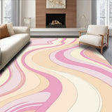 Modern Plush Wave Motif with Soothing Undulating Design (Pink)
