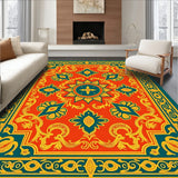 Harvest Sunset Medallion Decorative Floor Covering(Red)