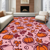 Thanksgiving Harvest Bounty Maple Leaf Pumpkin Low Profile(Pink)
