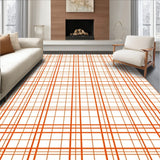 Harvest Check Plaid with Bold Contrasting Grid and Classic Autumn(Orange)