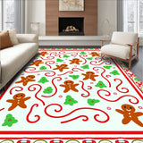 Gingerbread Man Parade with Cane Swirls Festive(Brown)