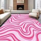 Abstract Brushstroke Interlocking Design with Dynamic Fluid Forms(Pink)