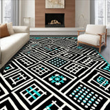 Contemporary Boho Featuring Abstract Floral Symbols (Black)