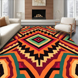 Aztec Inspired Interlocking Motif with Abstract Chevron Bands(Orange)