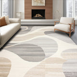 Fluid Swirls Abstract Beige Grey Runner Unique Floor Decor(Beige)