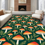 Enchanted Mushroom Forest Botanical Print Vintage(Green)