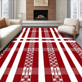 Plaid with Interwoven Evergreen and Berry Sprig Details(Red)