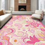 Cute Pink Beige Bath Abstract Groovy Swirl(Pink)