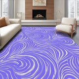 Abstract Floral Swirl Design with Layered Botanical Motifs(Purple)