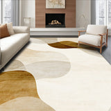Elegant Beige & Brown Swirl Line Area(Beige)