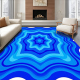 Minimalist Ripple Motif With Border Design (Blue)