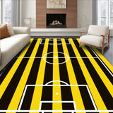 Striped Soccer Pitch Goals Center Circle(Yellow)