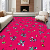 Festive Holly Blossom Traditional Decorative Flooring Accent(Pink)