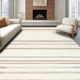 Contemporary Area Neutral Tones with Subtle Striped(Beige)