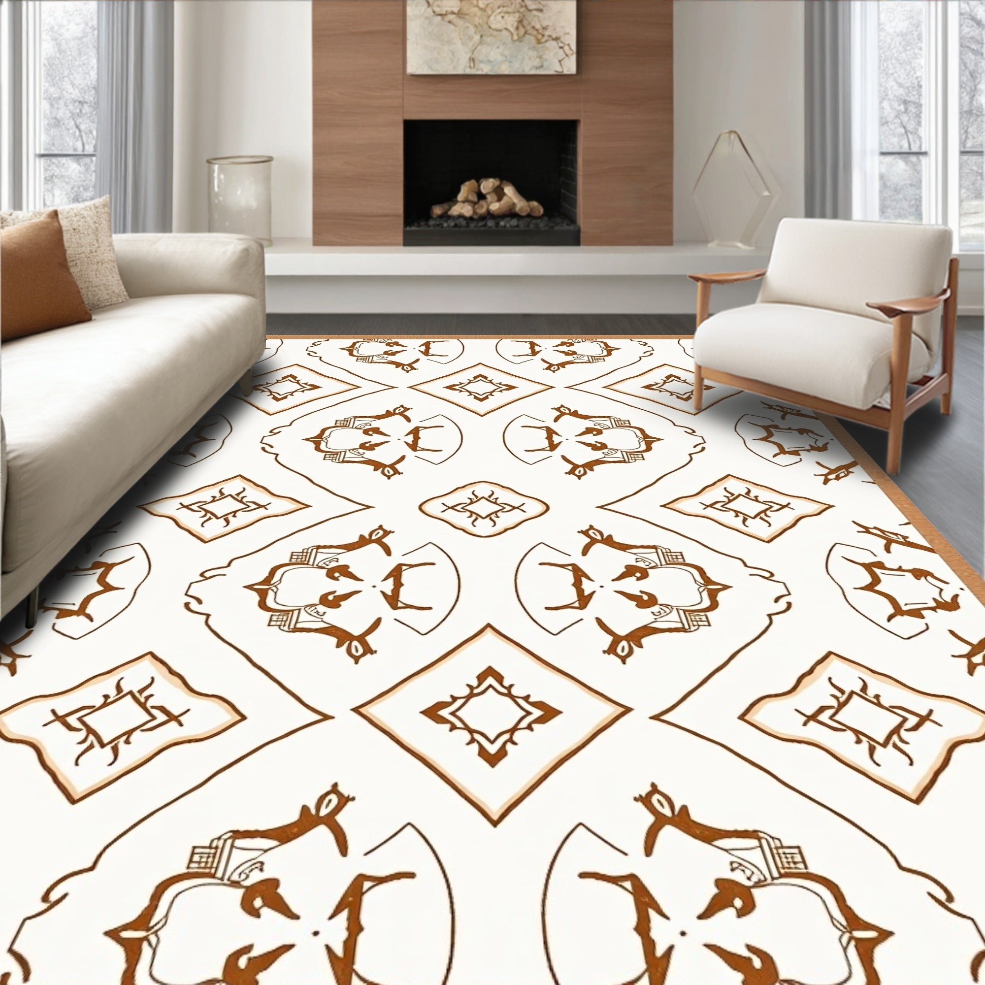 Modern Interlocking with Subtle Motifs (Brown) - ODIKA