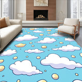 Whimsical Puff Throw with Cottony Sky Formation Graphics(Blue)