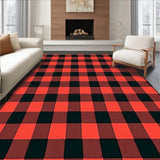 Farmhouse Gingham Doormat with Crossweave(Red)