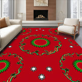 Elegant Wreath and Pinecone Motif with Interlocking Festive Vines(Red)