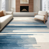 Abstract Fluid Stripe in Neutral Beige and Gray with Cool Blue Highlights(Beige)