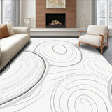 Echoes of Marble Interlocking Abstract Swirl Artistic Style (White)