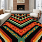 Contemporary Boho Chevron with Layered Earth Tone(Black)