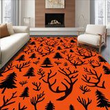 Reindeer Antler with Evergreen Tree Forest Scene(Orange)