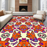 Festive Skull Cats Floral Arch Halloween Entryway Accent(Orange)