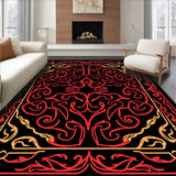 Art Nouveau Wave Design with Flowing Scroll Accents and Stylized Florals (Black)