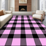 Bold Buffalo Check Motif Composed of Large Contrasting Blocks(Pink)