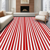 Pinstripe with Alternating Holiday Bands and Sleek Accents(Red)