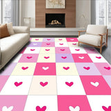 Kawaii Hearts Patchwork Interlocking Pastel Pop Art Motif (Pink)