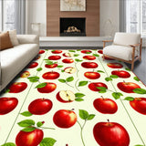 Red Apple Delight Accent Non Slip Floor Mat Machine(Red)