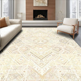 Chic Beige & Cream Diamond Patterned Contemporary Design(Beige)
