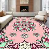 Charming Floral Medallion with Ornate Leaf Motifs(Pink)