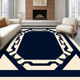 Modern Interlocking Lattice with Abstract Chevron Embellishments(Blue)