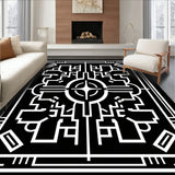 Art Labyrinth with Metallic Accents and Interlocking Motifs(Black)