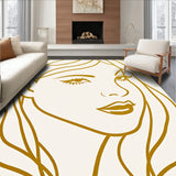 Opulent Retro Starlet Inspiration Abstract Face Outline(Gold)